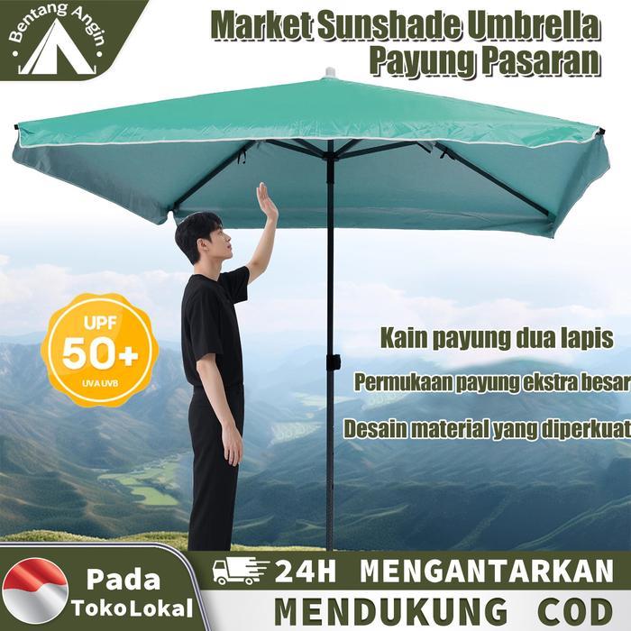 READY Payung Tenda Jualan Taman Pantai Payung pantai Double layer Tenda cafe jualan Payung tenda