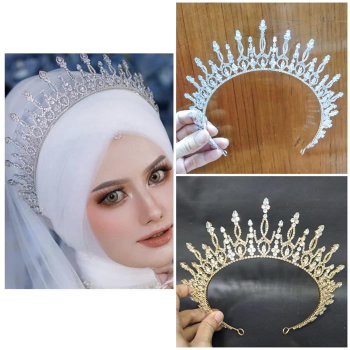 BERKUALITAS Kareen Zircon Crown - Mahkota zircon Tiara Rhinestone - Luxurious Zircon Crown