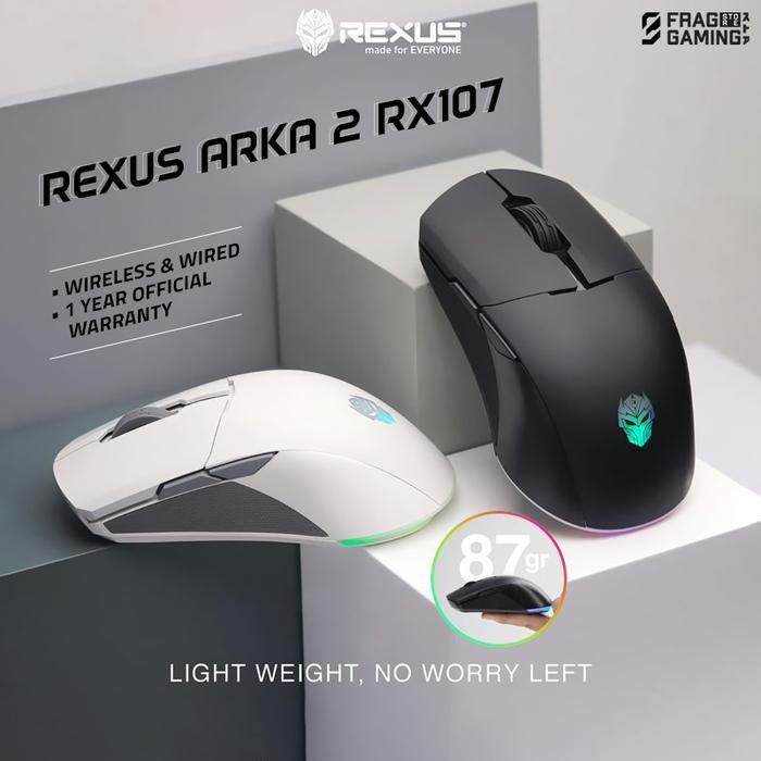 Rexus Arka 2 / Arka II RX107 Wired Wireless Gaming Mouse Black / White