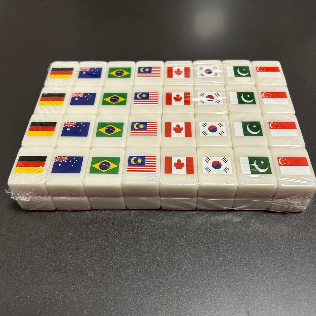 64 Seaside escape Mahjong Blocks Tiktok 64 Pcs Mahjong Seaside Escape Tile Game Pattern of Flag Ball