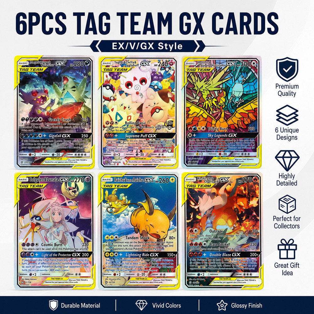 Ptcg Anime Tcg Team Gx Cards Rainbow Rare Cards Set Mega Sableye & Tyranitar Togepi & Cleffa Series