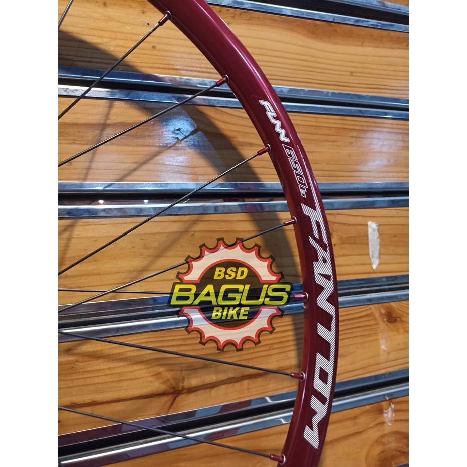 TERBARU Funn Wheelset N Fantom Alloy, 650B Clincher 142mm Red