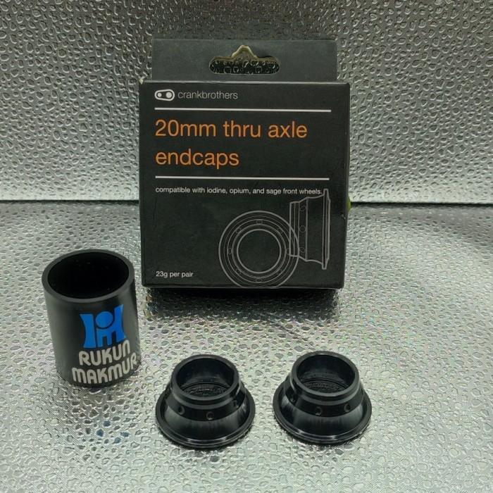 TERBARU Crankbrothers 20mm TA Thru Axle Front Wheel End Cap - Iodine Opium Sage Wheelset