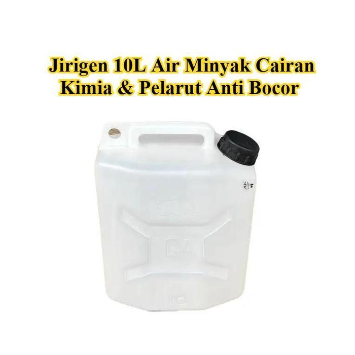 Jerigen 10 Liter Plastik HDPE Tebal Food Grade Jirigen 10L Putih Susu Anti Bocor Untuk Air Minyak &