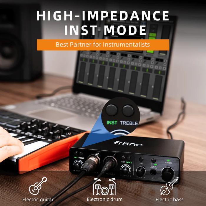 [Ready Stock] Fifine Ampli3 Ampli-3 Ampli 3 Audio Interface Usb Xlr Mic, Gitar, 48V Phantom Power,