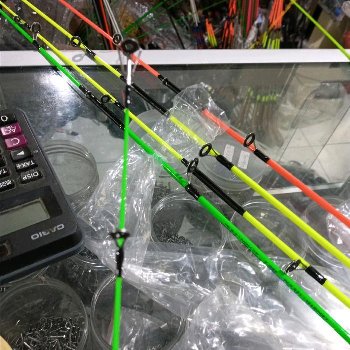 Joran pancing murah sambung 2 fiber solid 110 120 dan 130cm joran ril/reel
