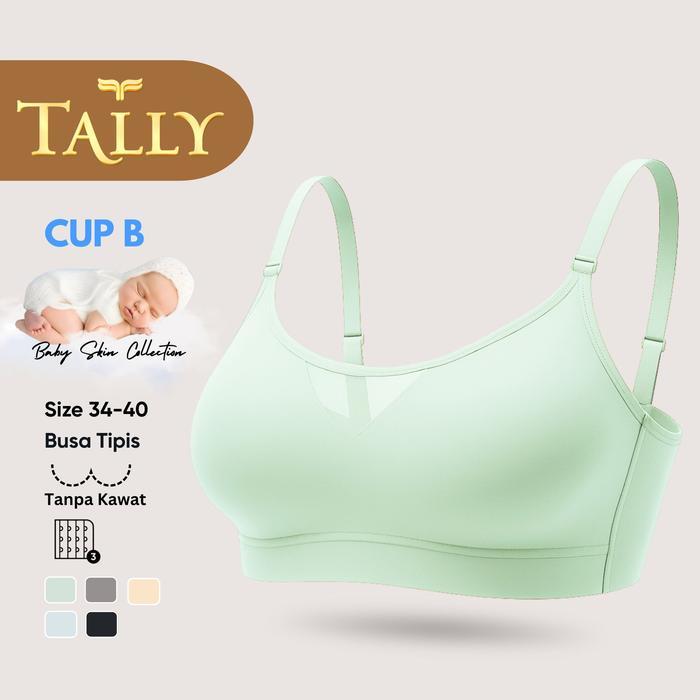 Girona - Tally Paket 1 Pcs Atau 2 Pcs Bra Tanpa Kawat Busa Tipis Bahan Nilon Ba Skin Cup B Kait 3