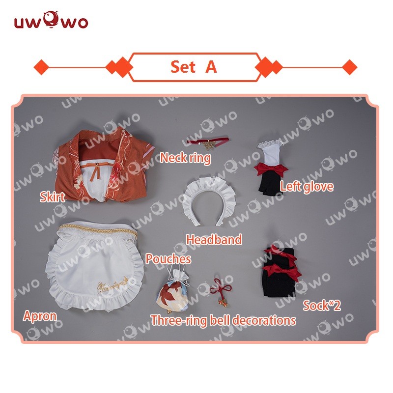 UWOWO Yoimiya Cosplay Maid Costume Genshin Impact Fanart Cosplay Yoimiya Cosplay Yoimiya Maid Dress