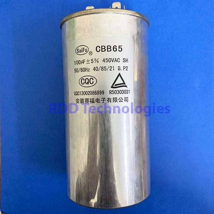 Motor Capacitor Cbb65 100Uf/450V