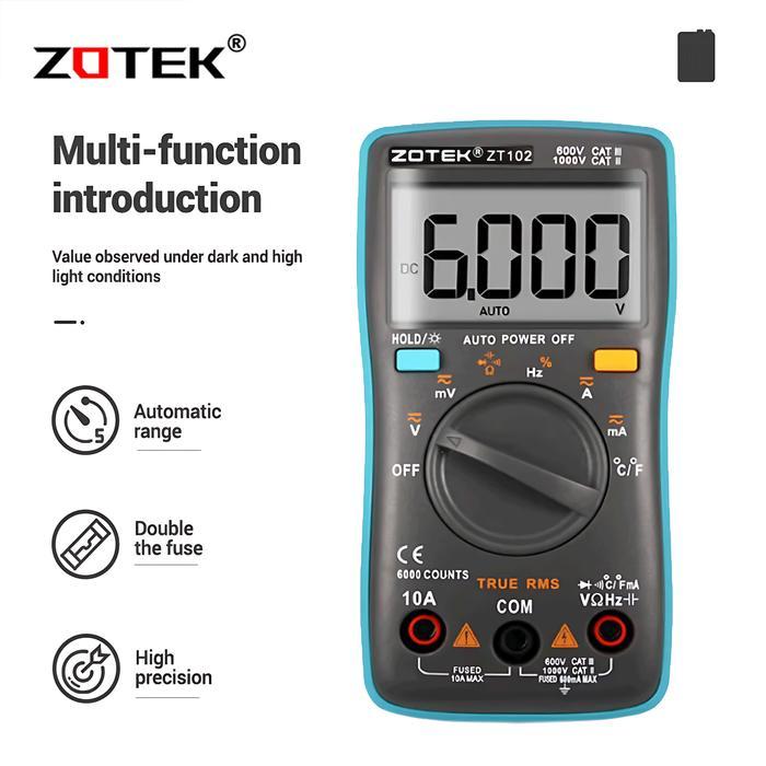 Dekko Tools - Avometer Digital Zt102 / Multitester Digital Zt102 Original