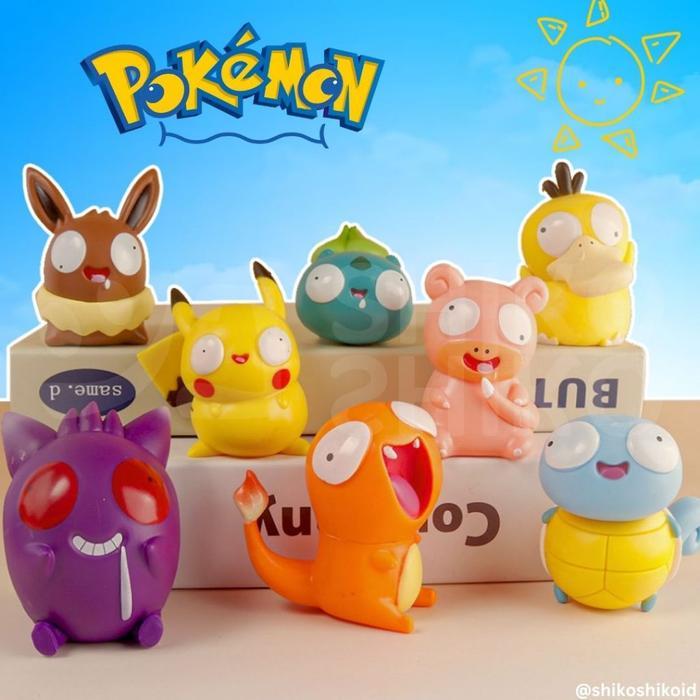 Terlariss Ready FGCpog Figure Kecil Chibi Lucu Pokemon Gila Pogil Pikachu Crazy Funny Face