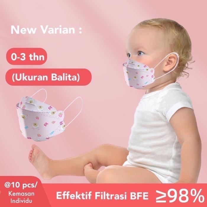 MASKER BAYI BATITA 0-3 TAHUN MODEL KF94 4 LAPISAN MASKER BAYI KARAKTER LUCU