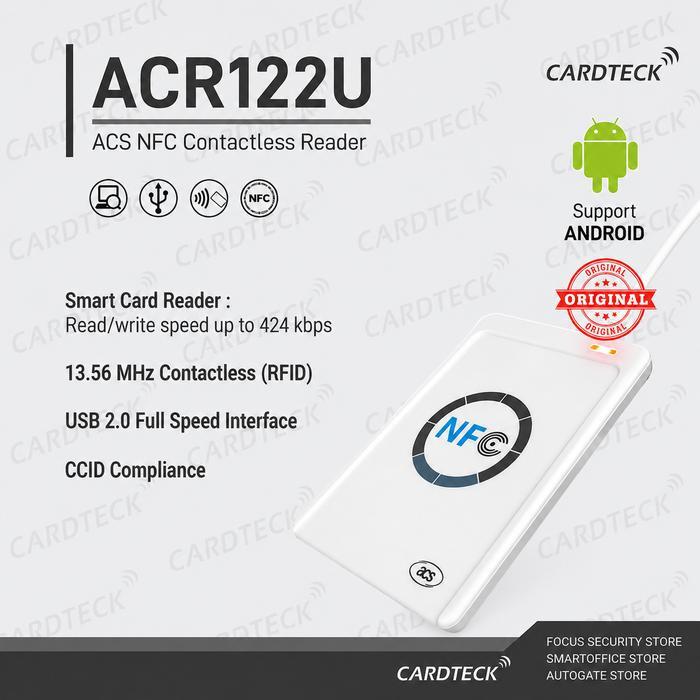 Acs Acr122U Nfc Rfid Reader Writer Usb Contactless Smart Card Reader 13.56Mhz Support Android Pcsc