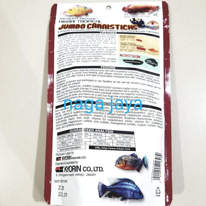 Hikari Jumbo Carnisticks 182 Gr Original Pakan Pelet Ikan Predator