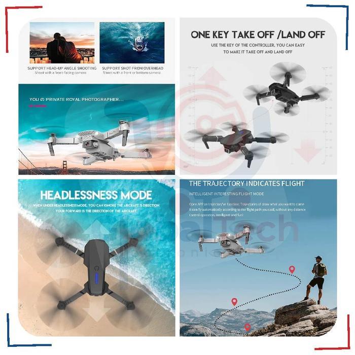 Diskon Drone E88Pro Foldable Drone Lipat Single Camera Original
