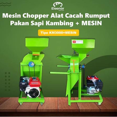Mesin Chopper Tipe KM3000 Alat Cacah Rumput Pakan Sapi Kambing Dengan Mesin