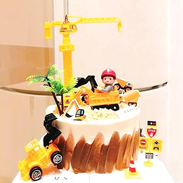 Flash Sale Konstruksi Mainan Dekorasi Kue Ulang Tahun Topper Cupcake Untuk Perlengkapan Nikmat Pesta