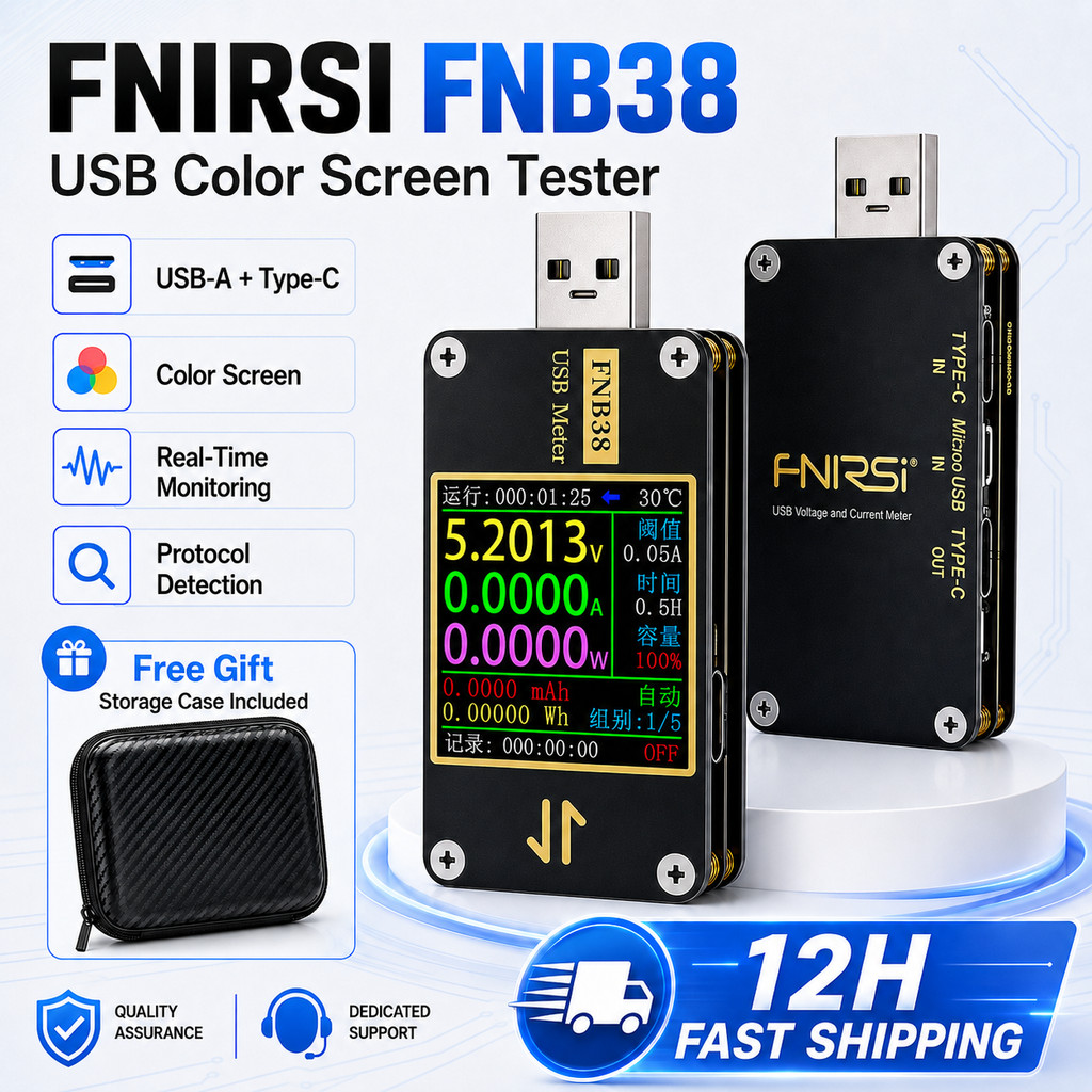 FNIRSI FNB38 USB Tester olor Sreen Voltage urrent Meter Fast harge Protool Trigger Power apa