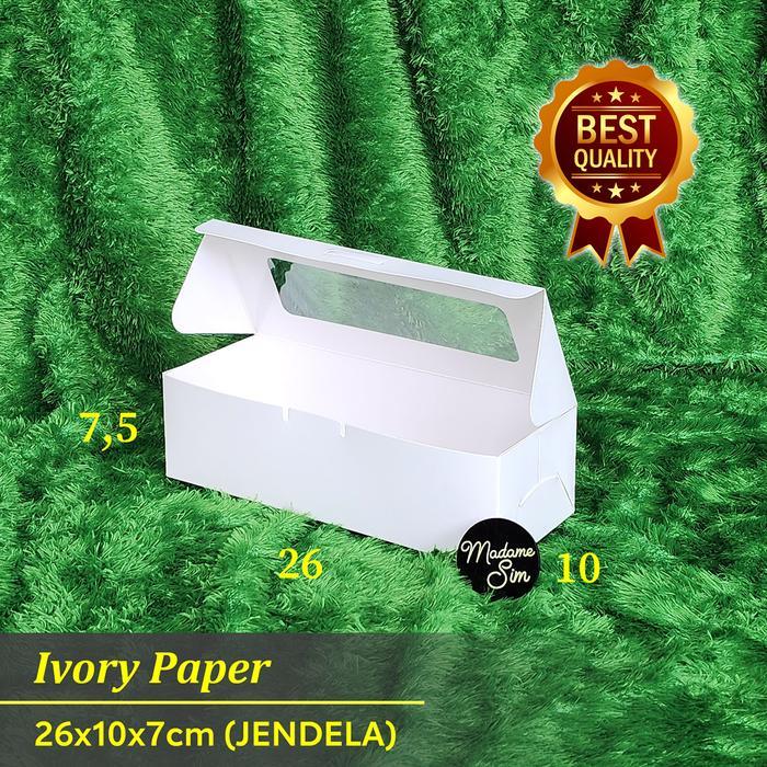 BOX IVORY - KOTAK BOLU - DUS CAKE - KARDUS ROLL TART 26x10x7 JENDELA