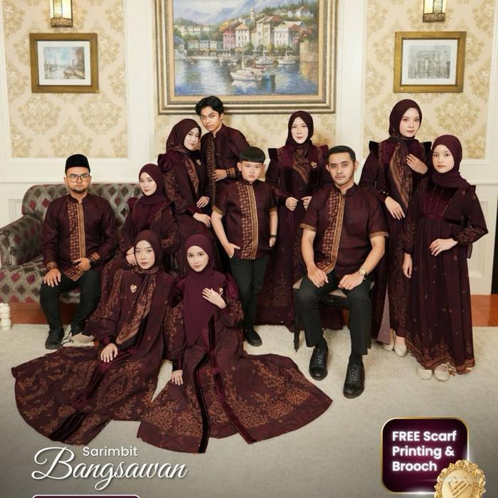 COVER ME Sarimbit Bangsawan Family Set Lebaran 2027 PRE ORDER HARGA DP dengan Gratis Scarf Printing