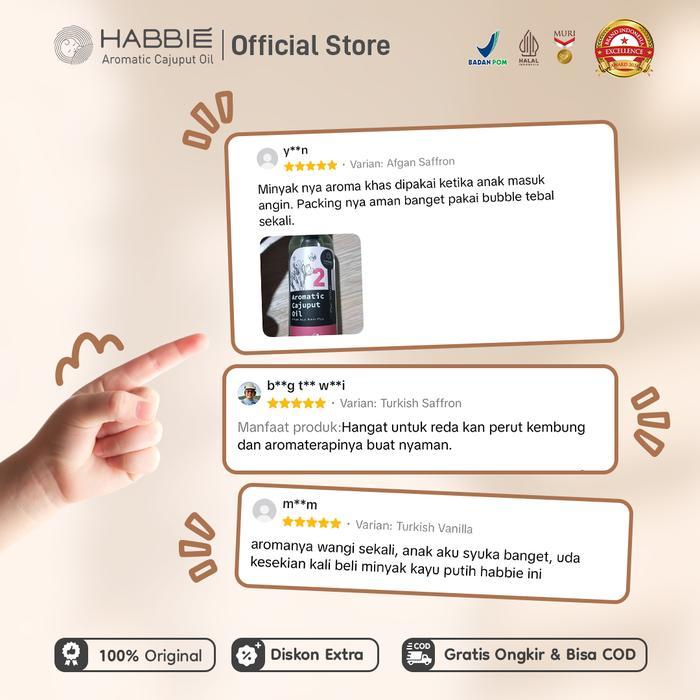 READY Habbie Aromatic Minyak Kayu Putih 02. China Vanilla 100ml - Masuk Angin - Menghangatkan tubuh