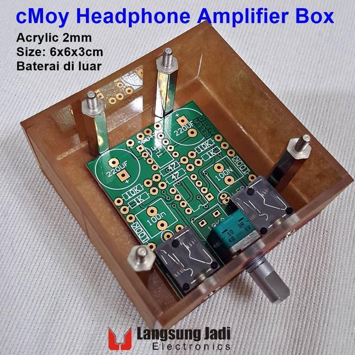 cMoy Stereo Headphone Amplifier Acrylic Case box chassis akrilik 6x6cm