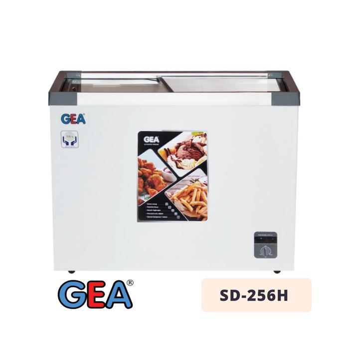 Kulkas Freezer Es Krim Sliding Flat Glass Freezer Freezer SD-256 GEA