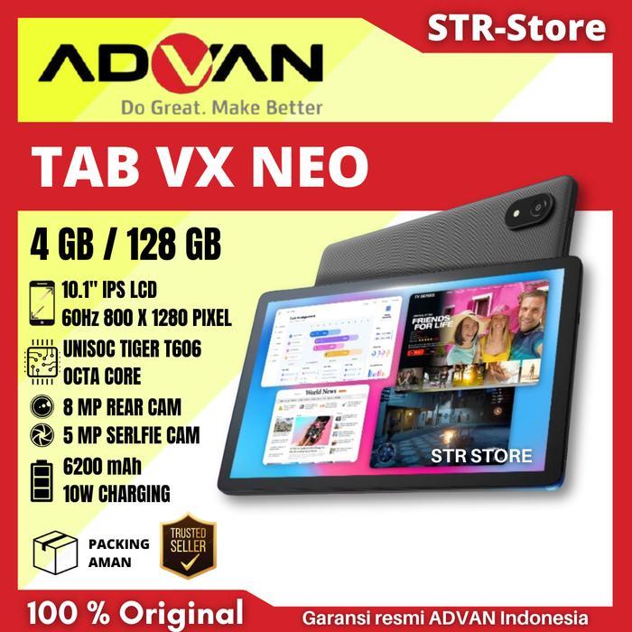 ADVAN TAB VX NEO 4/128 GB GARANSI RESMI ADVAN TAB VX NEO LAYAR 10,1" TAB MURAH ADVAN VX NEO - No Cas
