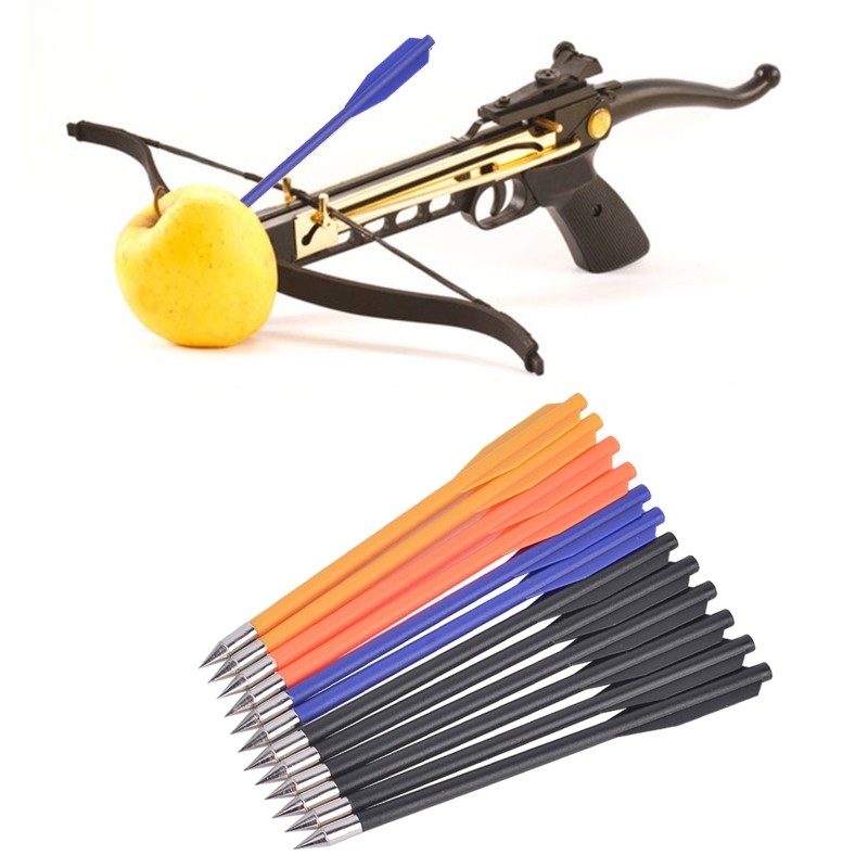 12Pcs Tactic Hunting Arrows 6.3In Military Plastic Crossbow Hunting Small Bolts Mix Color Arrow