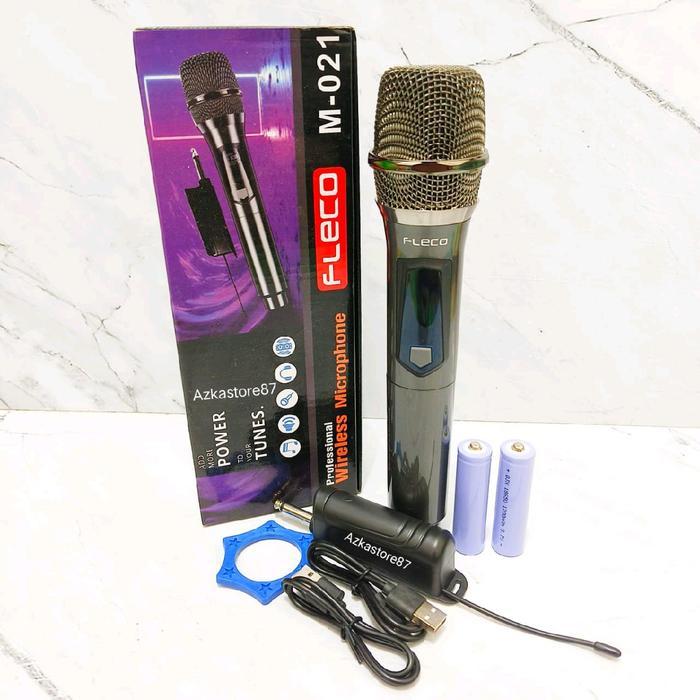 Terlaris mic wireless fleco m-021 microphone wireless mic karaoke Mikrofon SALE