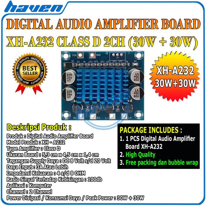XH-A232 TPA3110 30W+30W 2.0 Digital Audio Power Amplifier Board Chip / Kit TPA3110 XH-A232 30W Modul