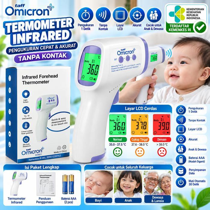 Thermogun Thermometer Alat Pengukur Suhu Badan Original Dengan Infrared
