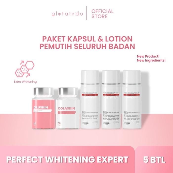 GLUTA INDO PERFECT WHITENING - EXTRA PEMUTIH KULIT DARI LUAR DAN DALAM