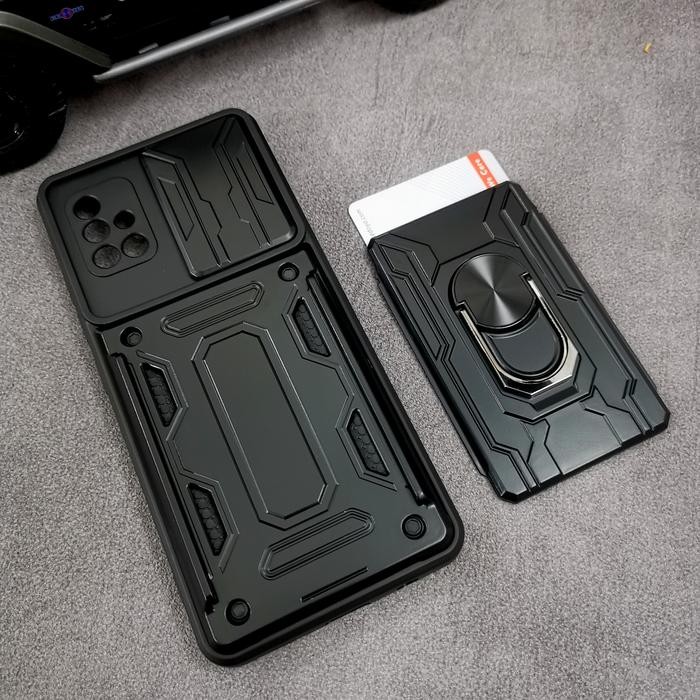 Samsung M51 - CardX Flip Lens Card Ring Rugged Armor Case Shockproof