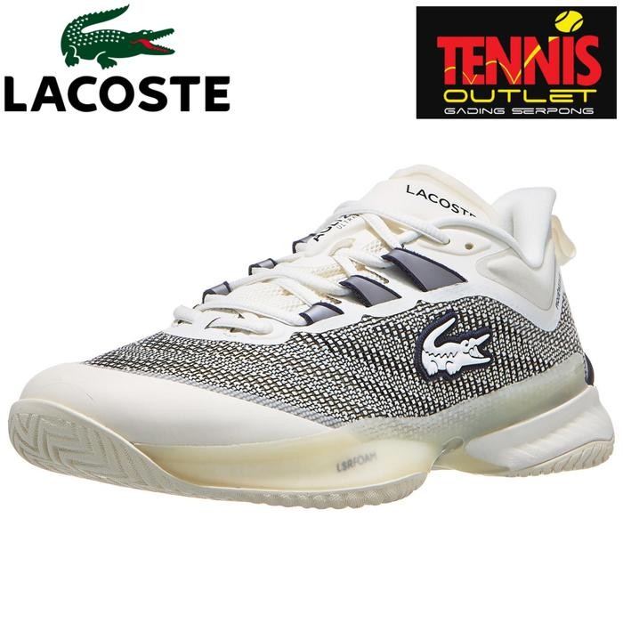 Sepatu Tennis Padel Lacoste Ultra Off White Navy Men 100%Original