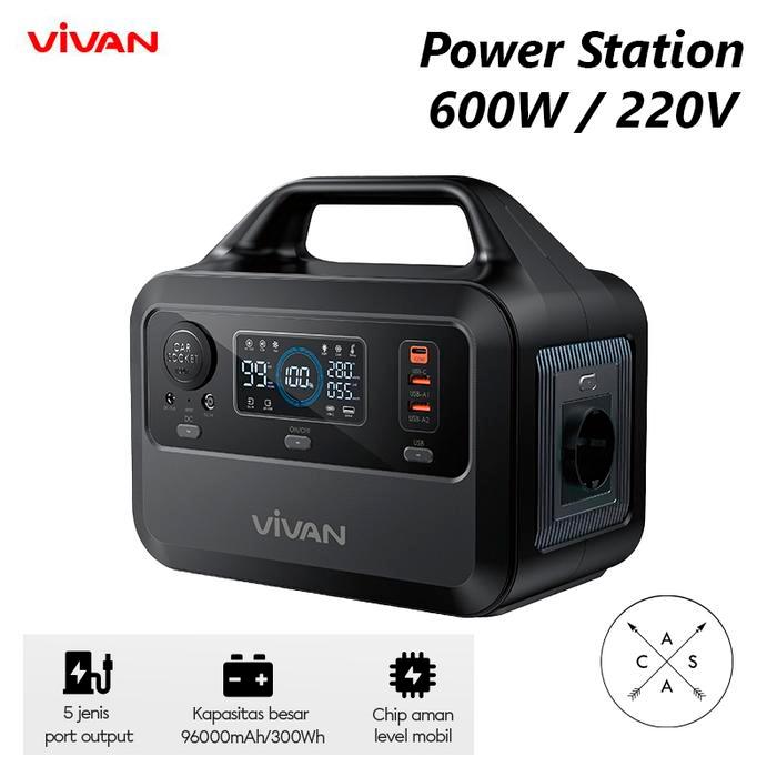 Vivan VPS-P300 Power Station 600W / 220V 96000Mah 300Wh Powerbank Portable Charger Station Power