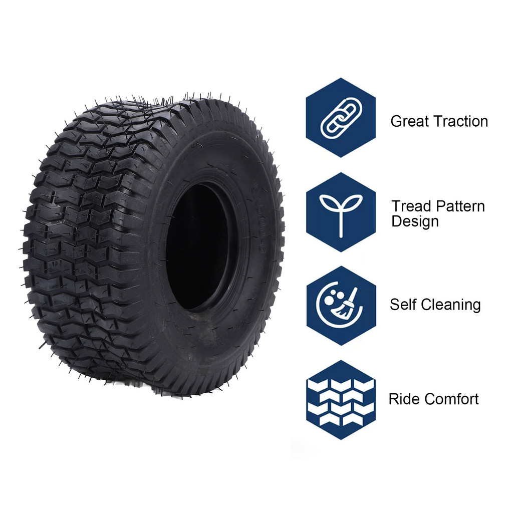 2Pcs 15x6.00-6 Tire 570 Lbs Load 4 Ply Heavy Duty Garden Tractor Tyre Tubeless Tyres for Riding