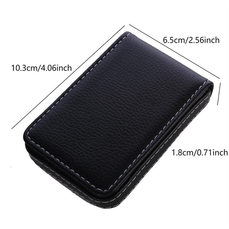 Business Card Holder, Vertical Version PU Leather Business Card Case Pocket Business Name Card