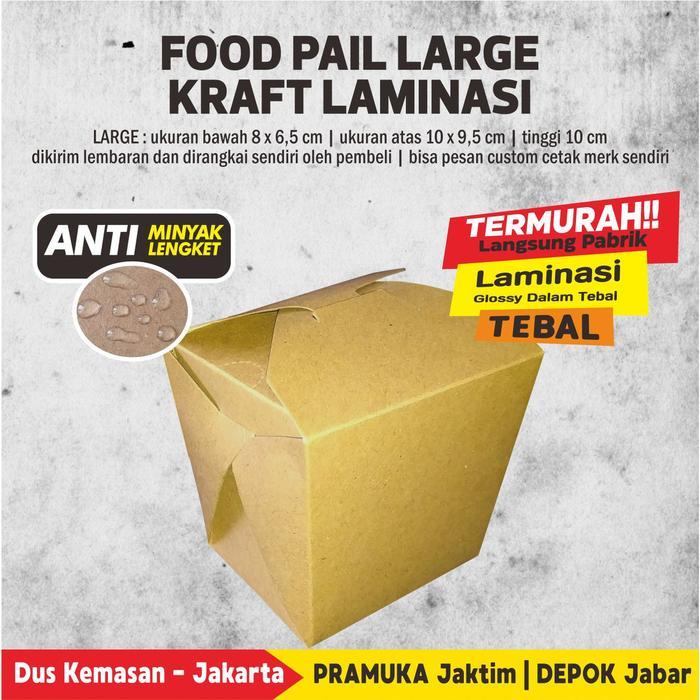 Food Pail L POLOS KRAFT LAMINASI ( ISI 10 PCS )