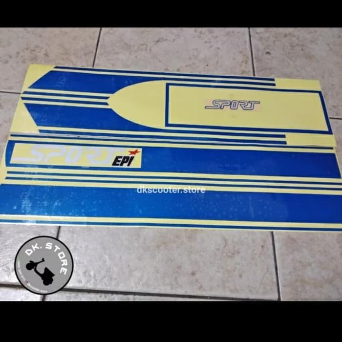 Vespa Stiker Set Depan Balakang Catting Px Sport Biru