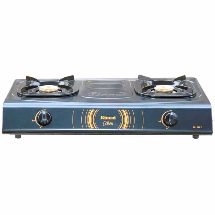 Kompor Rinnai Ri- 522C 2 Tungku(Teflon)/Kompor Gas Rinnai 2 Tungku