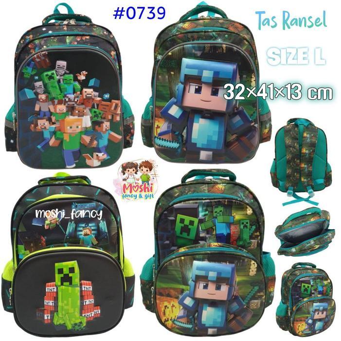 ORIGINAL Tas Ransel Roblox dan craft SD / Tas Sekolah Anak Roblox dan craft / Tas Gendong Sekolah