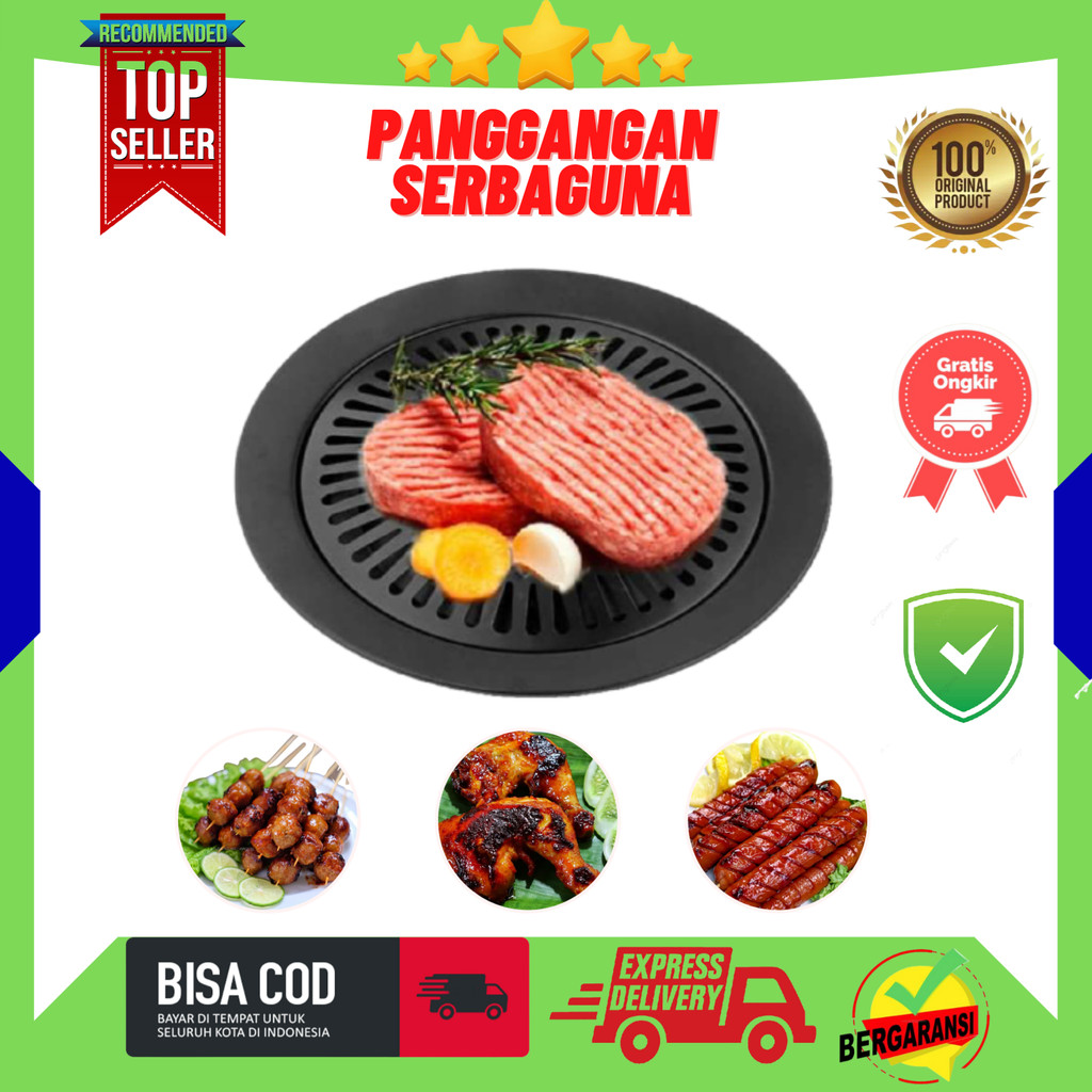 [ PREMIUM ] Ultra Grill Pan Wajan Pemanggang 32cm Teflon Portable BBQ Anti Lengket - Pemanggang Mode