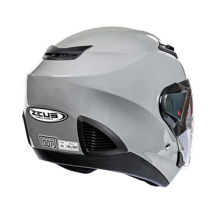 ZEUS ZS 611 BAR GREY GLOSSY HALF FACE DOUBLE VISOR HELMET