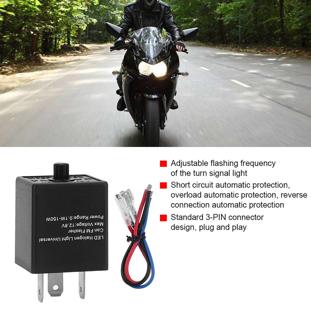 12V 3Pin Adjustable Led Flasher Relay Turn Light Blinker For Automot Motorcycle 3Pin Led Flasher Led