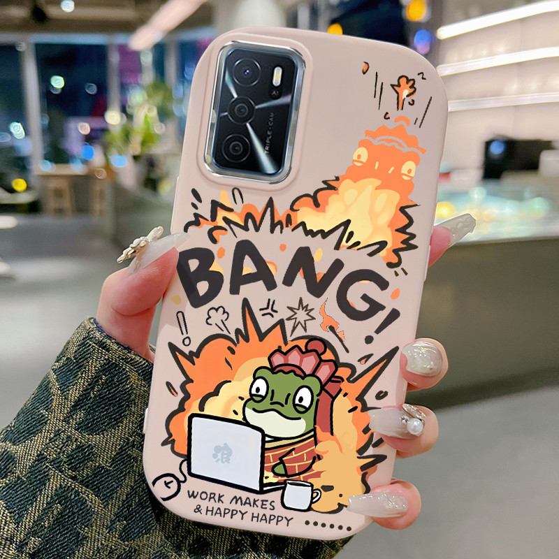 Casing Hp Untuk OPPO A16 A16s A54s Case Kocak Katak Marah Kesing Jelly Cesing bulat gemuk Kasing Sil