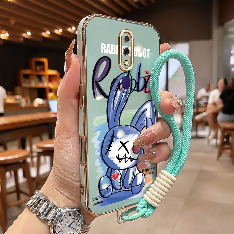 Casing Untuk OPPO F11 F11 Pro Case Casing HP Softcase ponsel silikon anti jatuh dengan tali lanyard 
