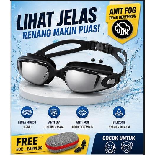 Speedo - Kacamata Renang Anti Fog & Uv S 866 / Kacamata S866 With Earplug Dewasa Dan Anak