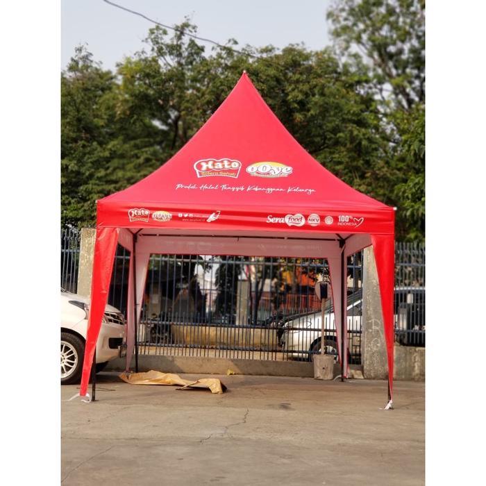 Atap Tenda Kerucut 4x4 printing logo Tenda Kerucut Tenda Pameran Tenda Bazar - printing logo