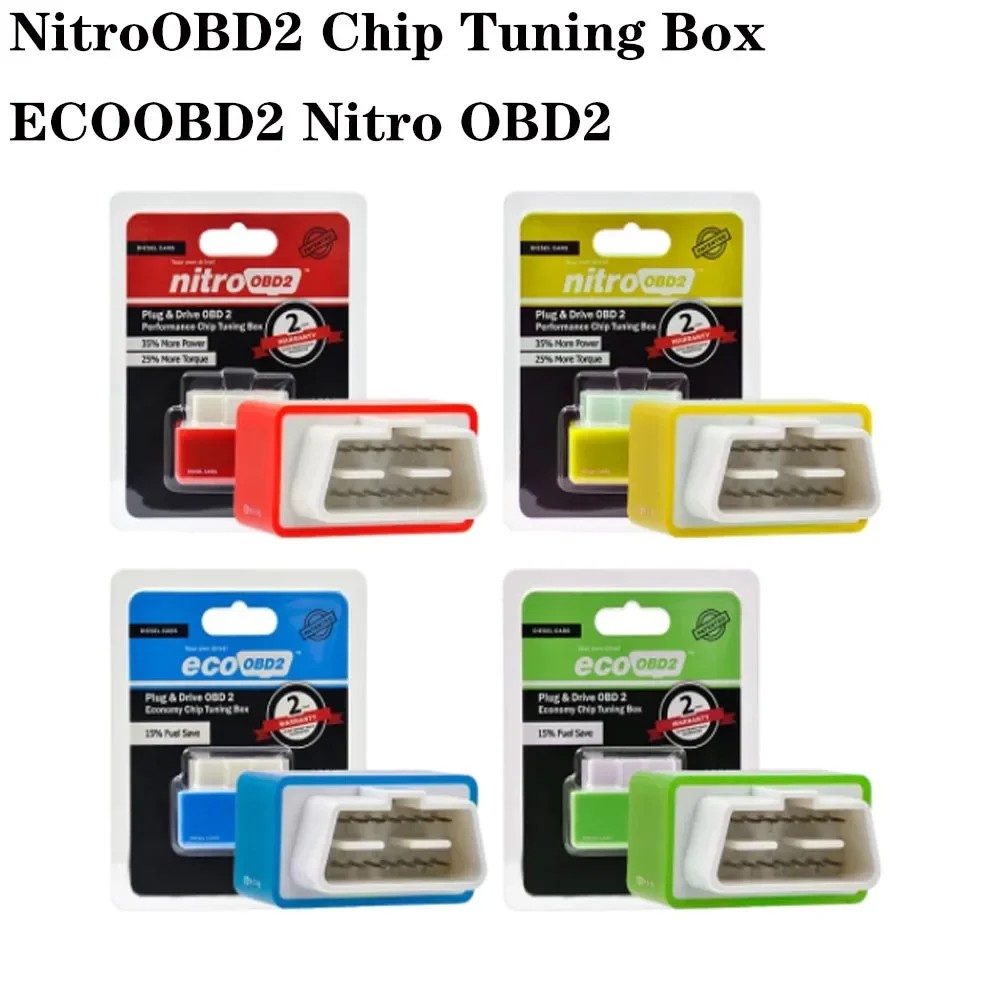Terbaik Single Chips Eco Nitro OBD2 Chip Tuning Box Benzine Diesel EcoOBD2 Save Fuel NitroOBD2 More 